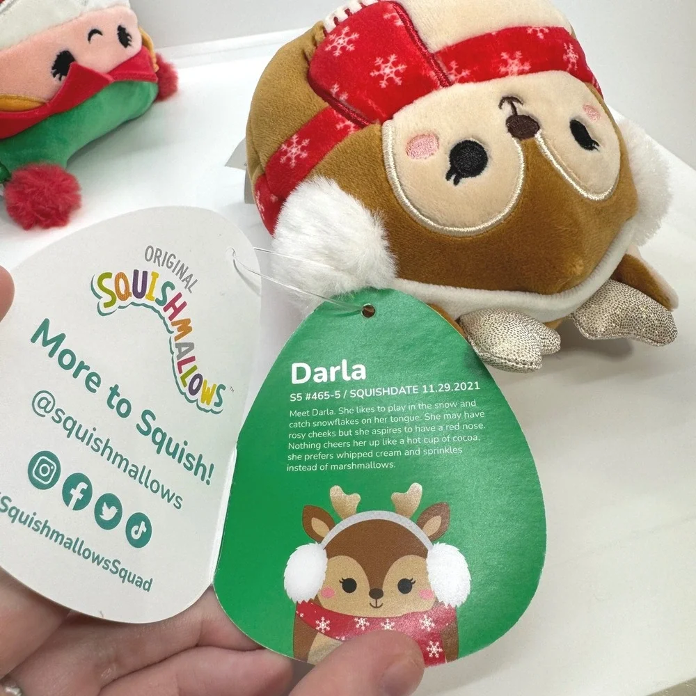 Squishmallows Christmas Holiday Set‎ Nicolette Emmy Darla 5 Inch Plush NWT